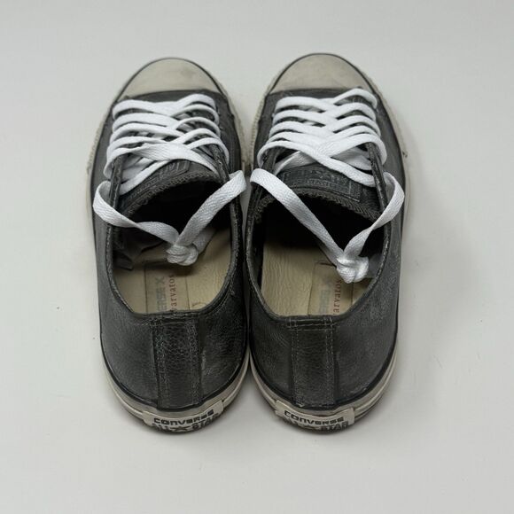 Converse John Varvatos Sneakers Womens 7.5 Gray Leather Distressed Lace Up Shoes - Picture 11 of 16